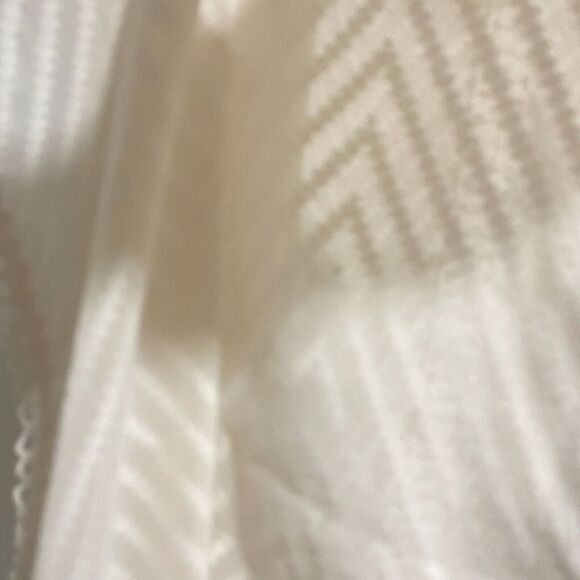 Lovestitch Kaftan Dress Ivory Small-Medium Chevron V Neck Crochet Lace Trim - Picture 7 of 13